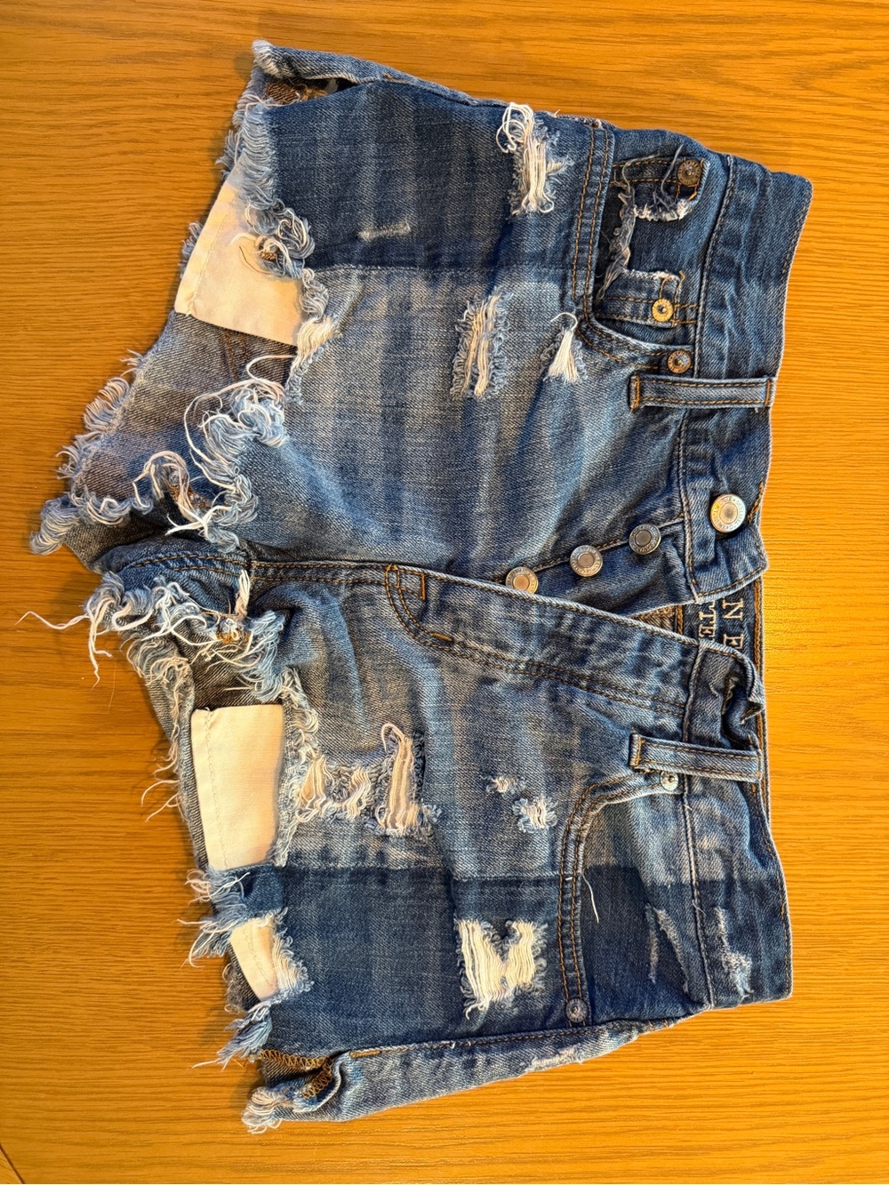 American Eagle Outfitters Distressed Blue Denim Cutoff Shorts